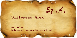 Szilvássy Alex névjegykártya