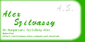alex szilvassy business card